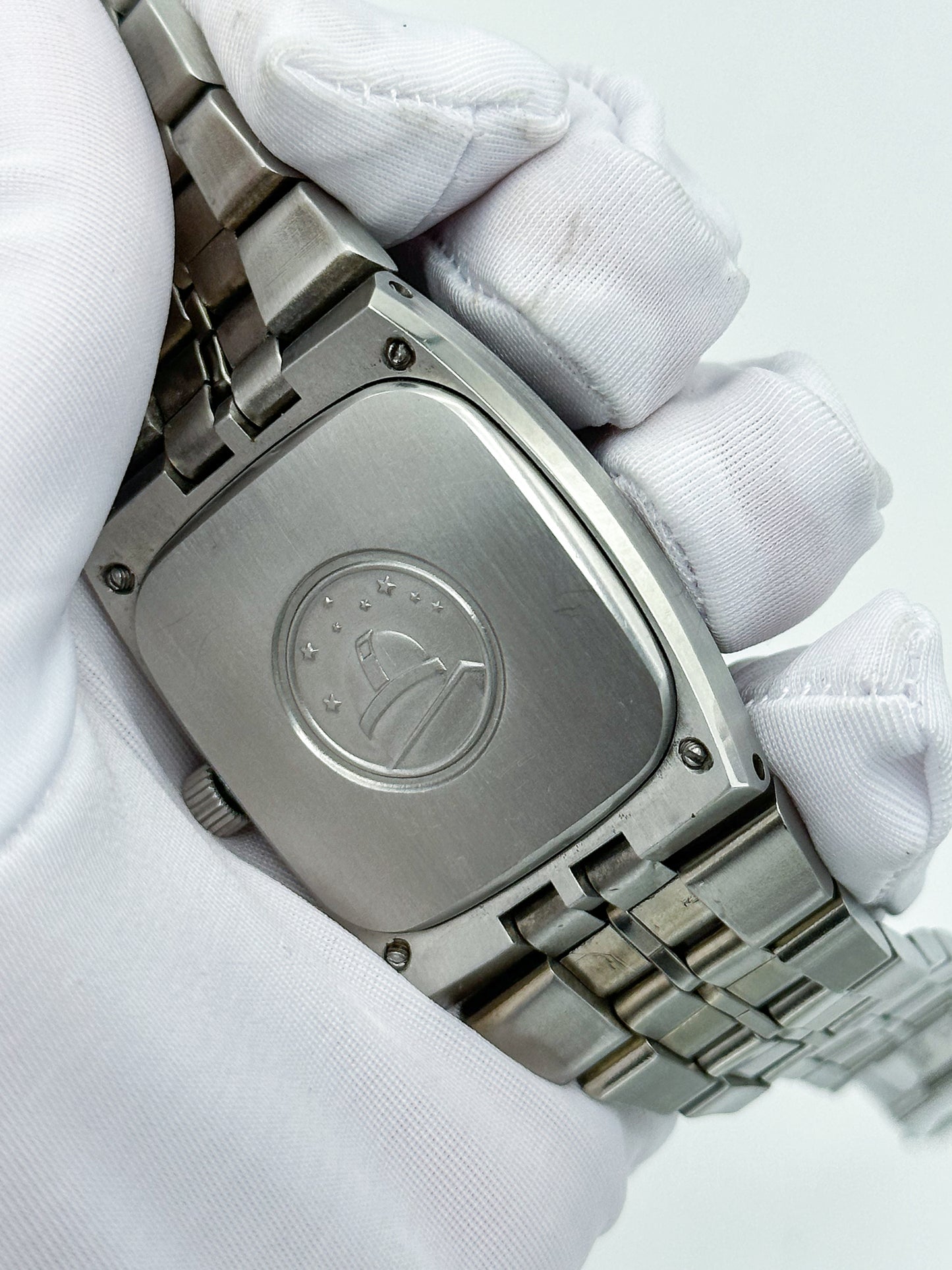 OMEGA CONSTELLATION AUTOMATIC CHRONOMETER DATE SPIDER'S WEB DARK GREEN DIAL REF. 168.059