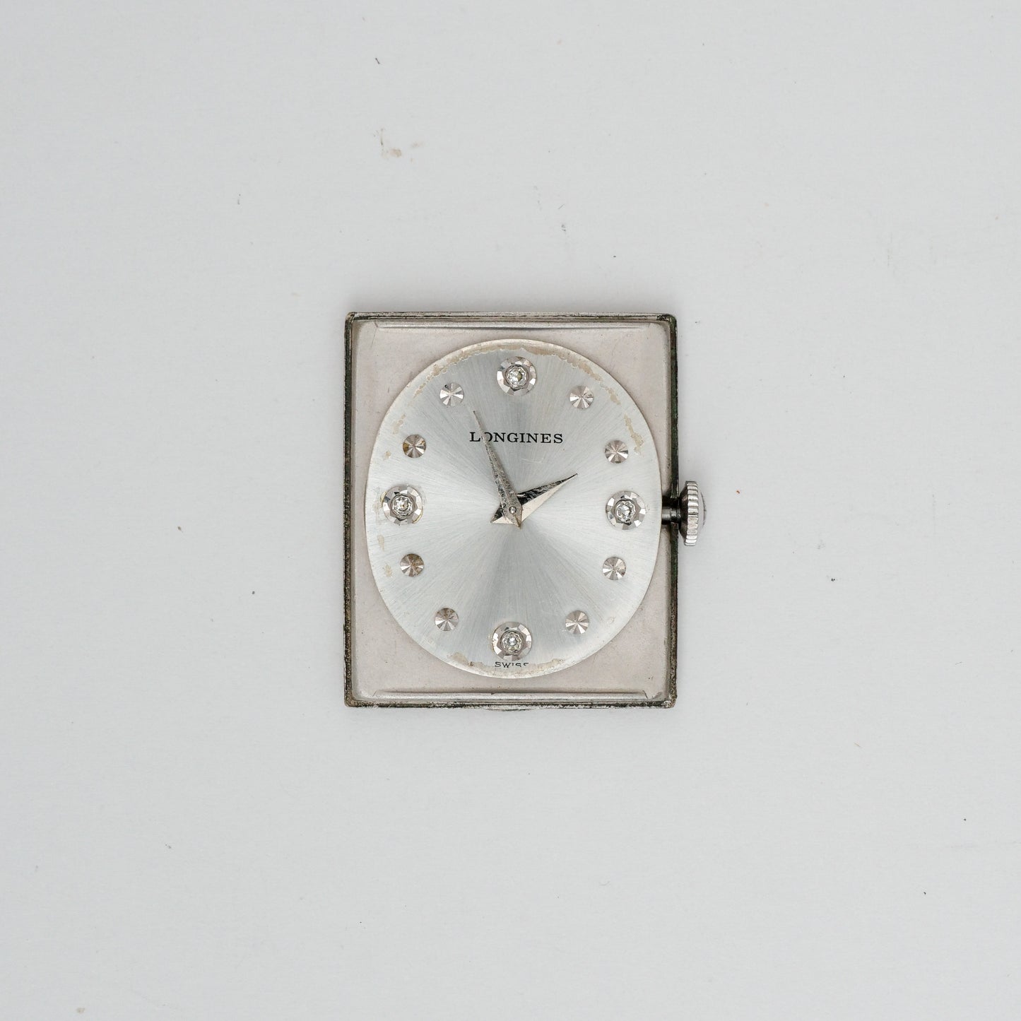 LONGINES 10K WHITE GOLD FILLED & DIAMONDS HOUR MARKERS REF. 3700-528