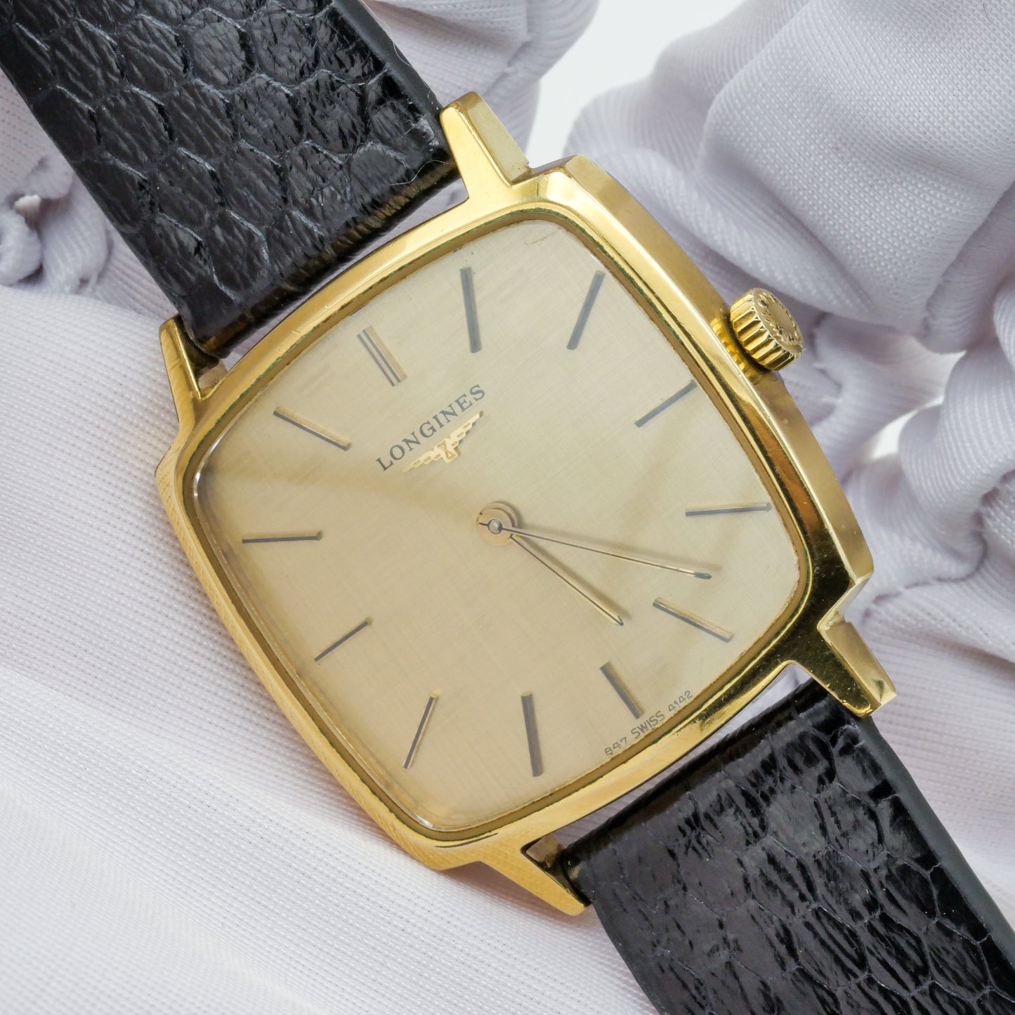 LONGINES FLAGSHIP LINEN GOLD DIAL REF. 4142-1