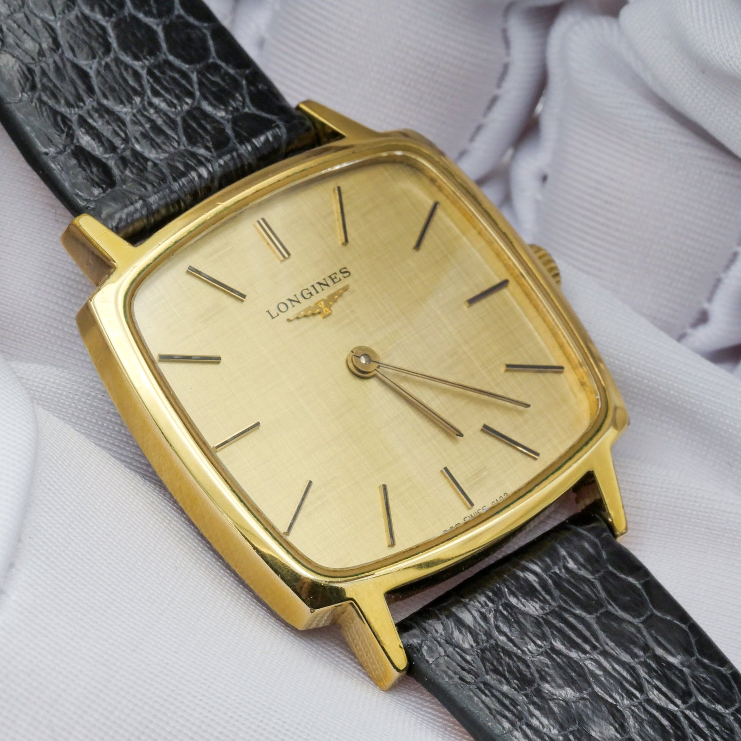 LONGINES FLAGSHIP LINEN GOLD DIAL REF. 4142-1