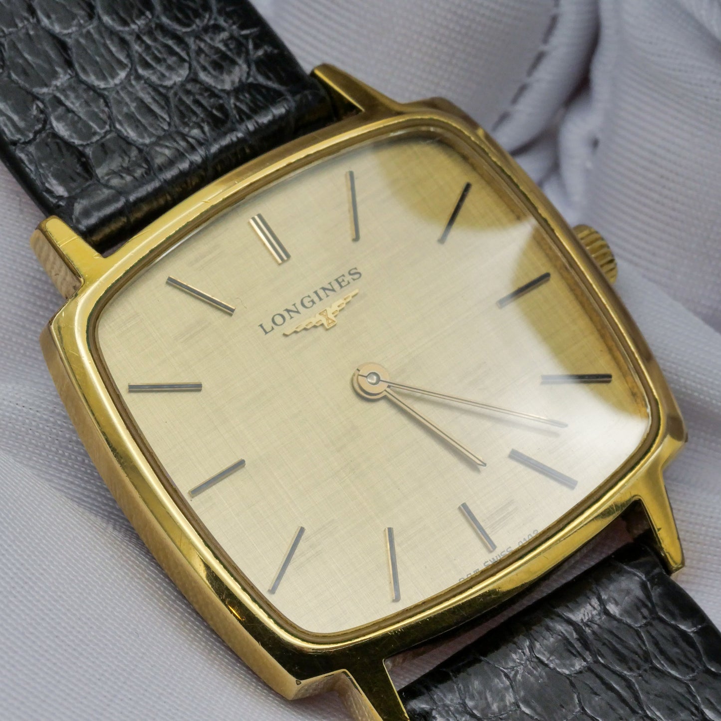 LONGINES FLAGSHIP LINEN GOLD DIAL REF. 4142-1