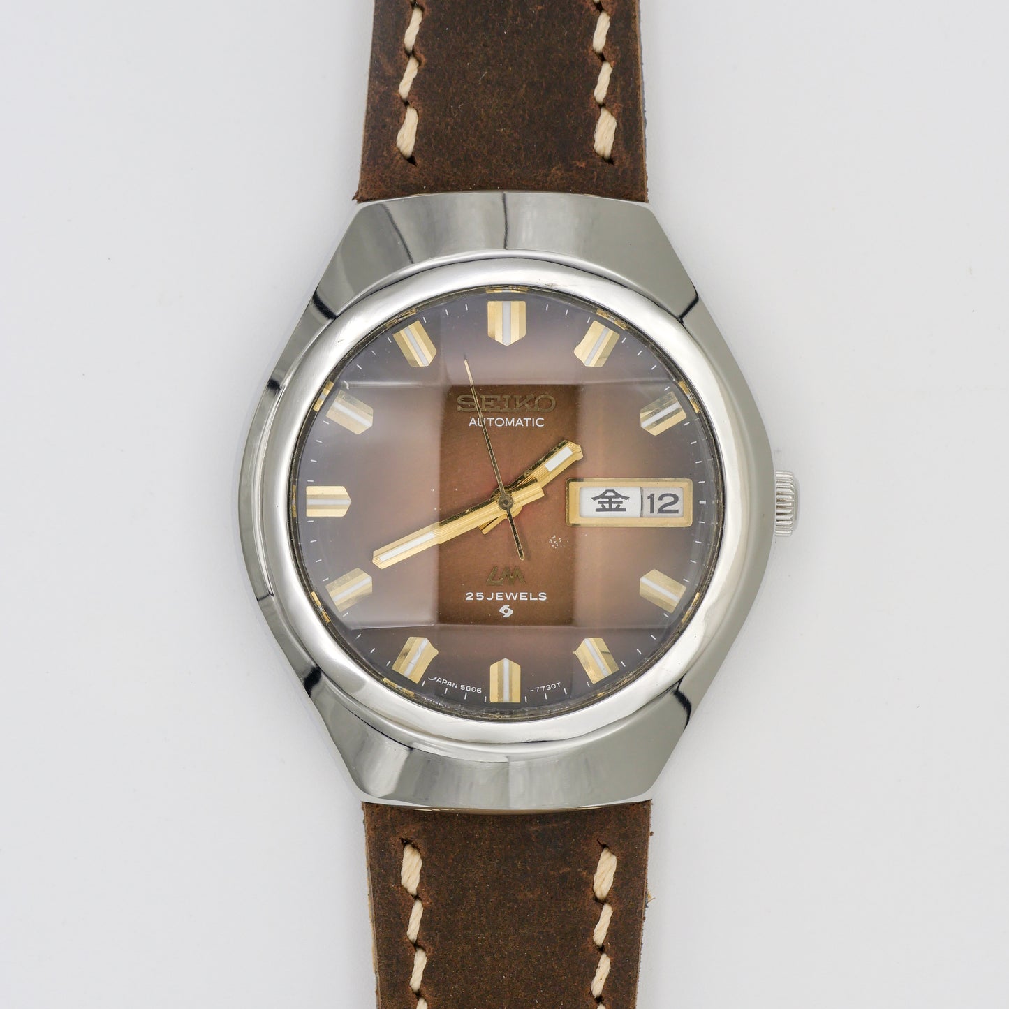 SEIKO LORD MATIC LM 23 JEWELS AUTOMATIC FACETED CRYSTAL REF. 5606-7360