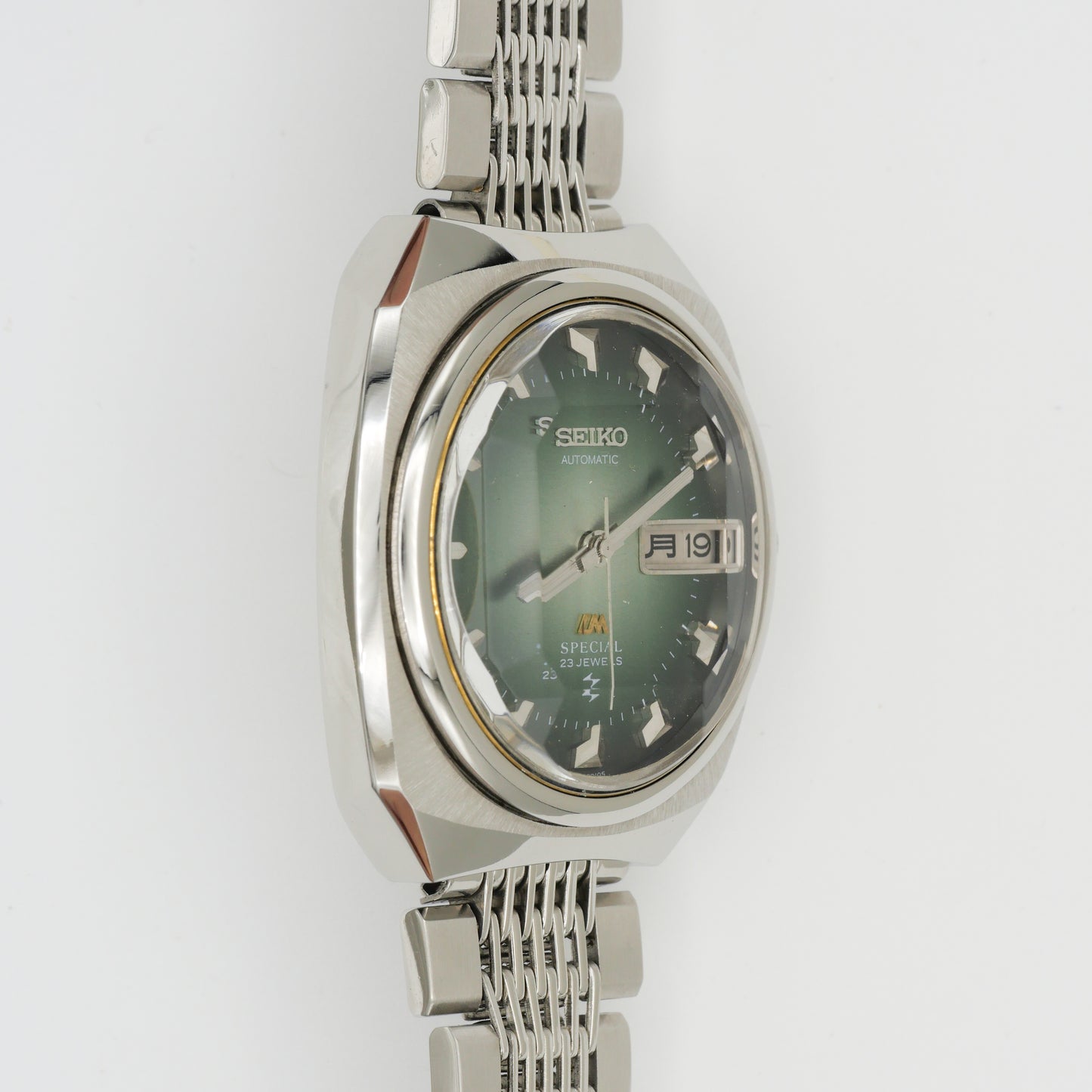 SEIKO LM SPECIAL DAY-DATE AUTOMATIC FACETED CRYSTAL GREEN DIAL REF. 5216-6000