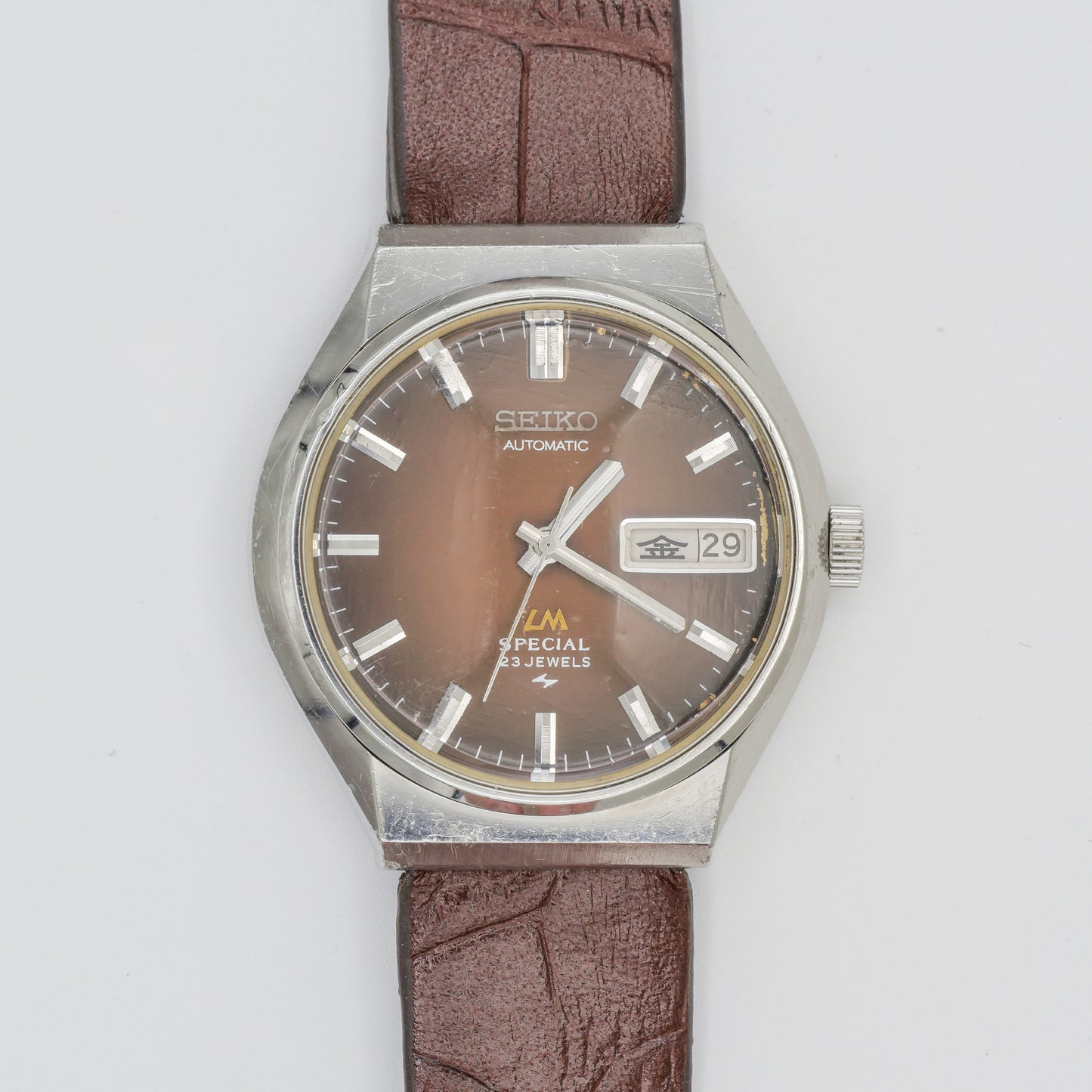 SEIKO LM SPECIAL 23 JEWELS AUTOMATIC DAY-DATE FACETED CRYSTAL REF. 5216-7070
