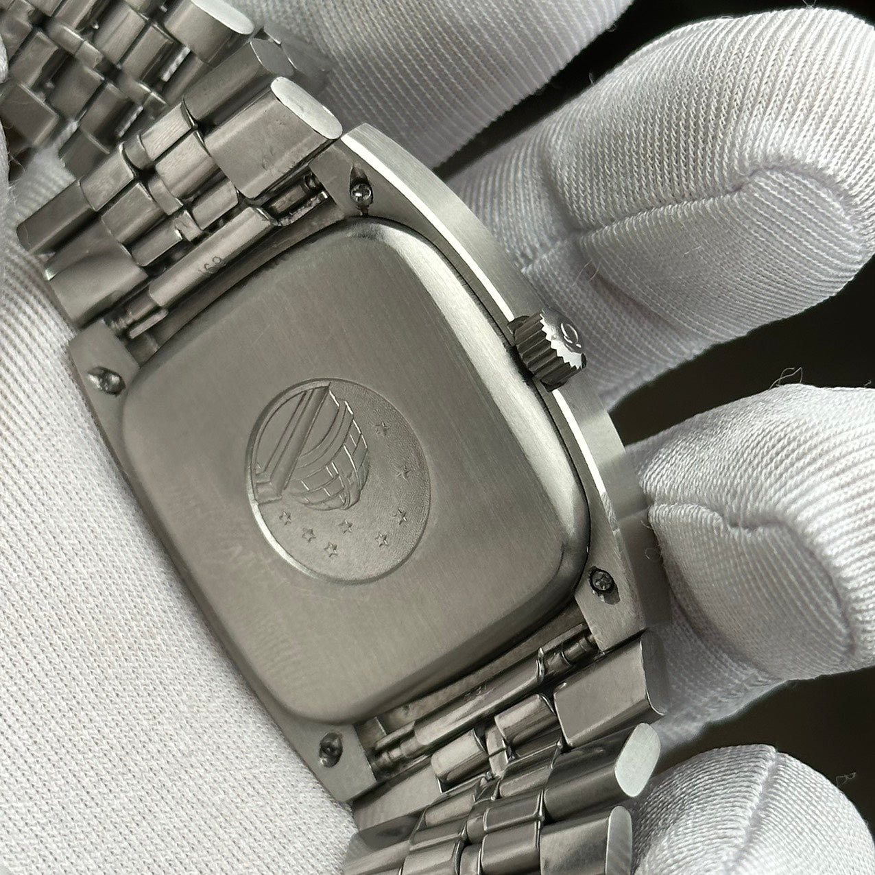 OMEGA CONSTELLATION AUTOMATIC CHRONOMETER DATE SPIDERWEB DARK GREEN DIAL REF. 168.047