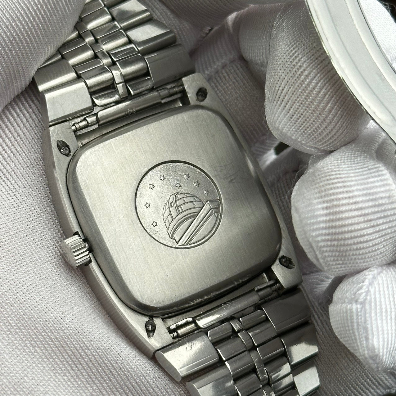 OMEGA CONSTELLATION AUTOMATIC CHRONOMETER DATE SPIDERWEB DARK GREEN DIAL REF. 168.047