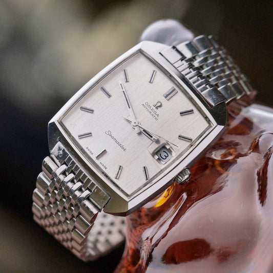 OMEGA SEAMASTER AUTOMATIC LINEN SILVER DIAL REF. 166.042