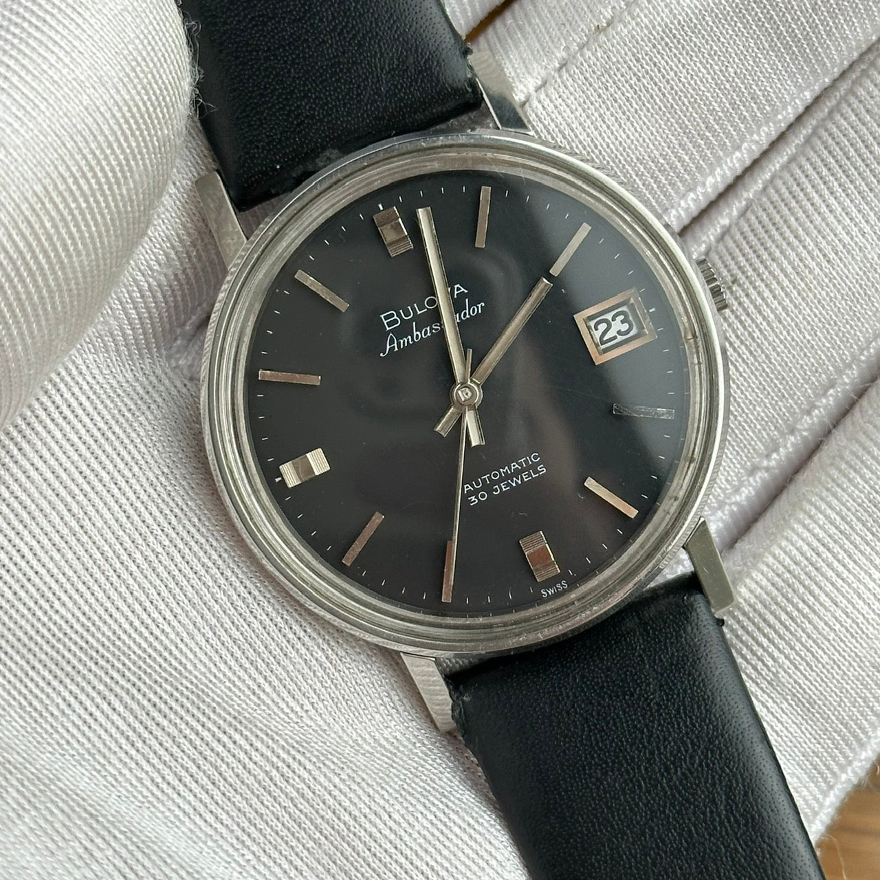 BULOVA AMBASSADOR AUTOMATIC BLACK DIAL REF. 573