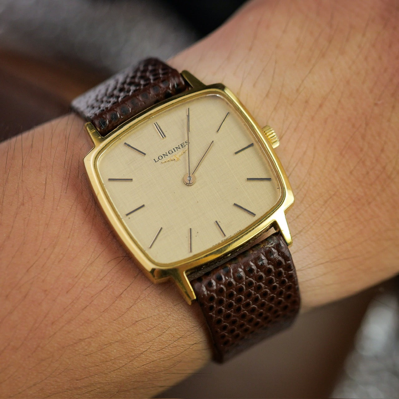 LONGINES FLAGSHIP LINEN GOLD DIAL REF. 4142-1