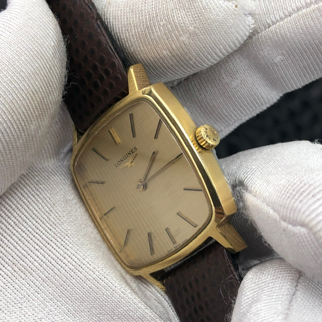 LONGINES FLAGSHIP LINEN GOLD DIAL REF. 4142-1