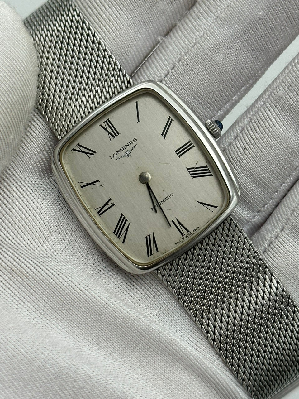 LONGINES AUTOMATIC SILVER LINEN DIAL REF. 4204-1
