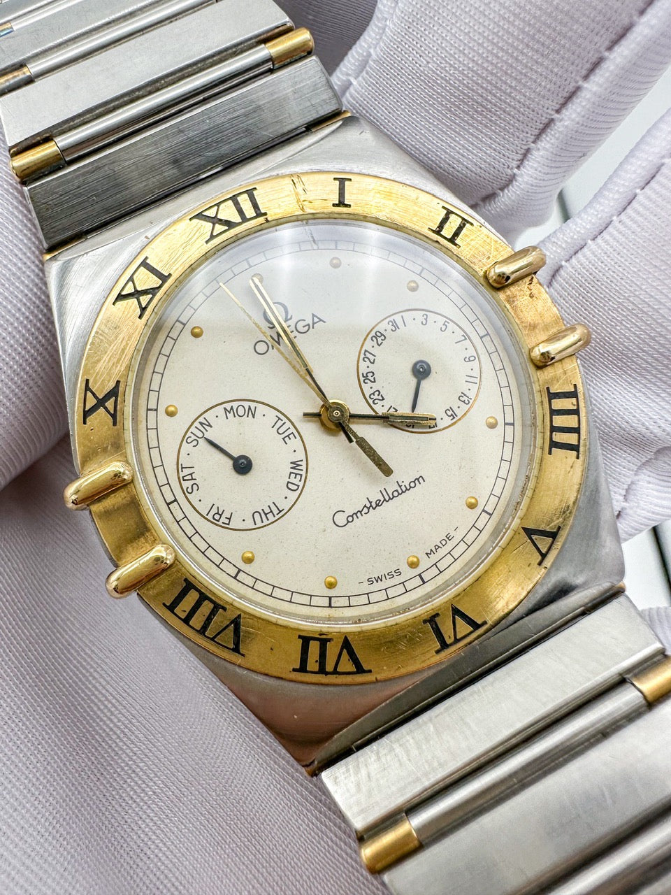 OMEGA CONSTELLATION DAY-DATE 18K YELLOW GOLD & STEEL REF. 396.1080