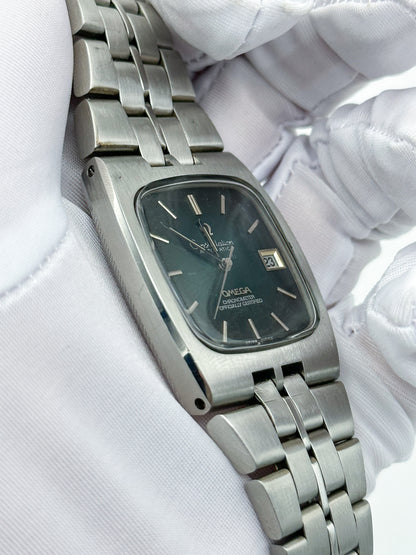 OMEGA CONSTELLATION AUTOMATIC CHRONOMETER DATE SPIDER'S WEB DARK GREEN DIAL REF. 168.059