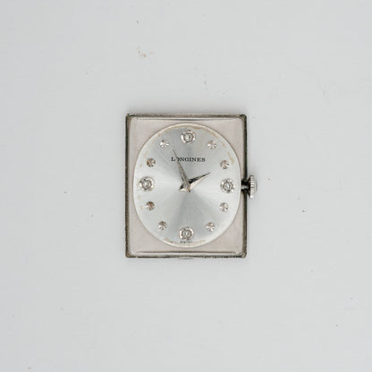 LONGINES 10K WHITE GOLD FILLED & DIAMONDS HOUR MARKERS REF. 3700-528