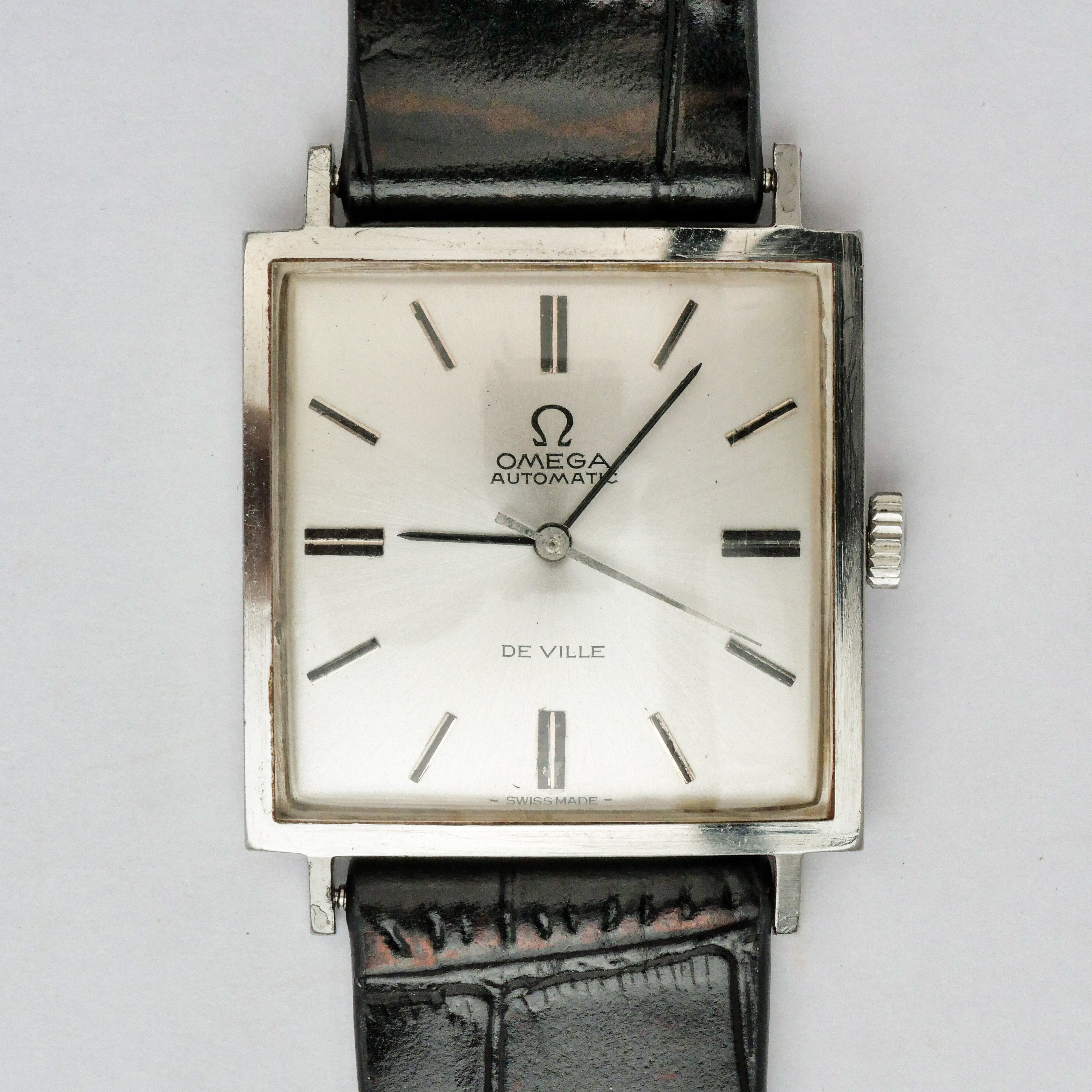 SALE【OMEGA】 De Ville 手巻き時計 シルバー/ブラック 良好 OMEGA オメガ DE VILLE デビル シルバー 2針 手巻き メンズ