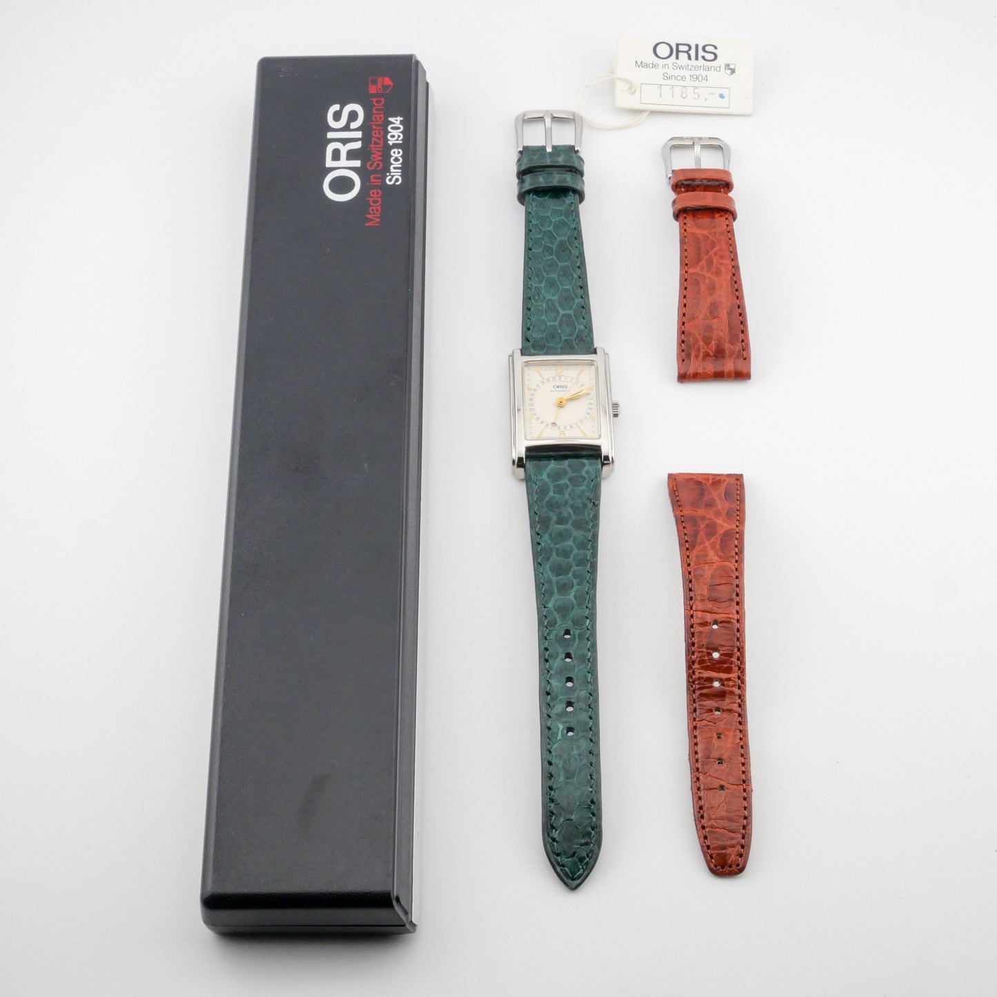 {FULL SET} ORIS RECTANGULAR POINTER DATE AUTOMATIC REF. 7460
