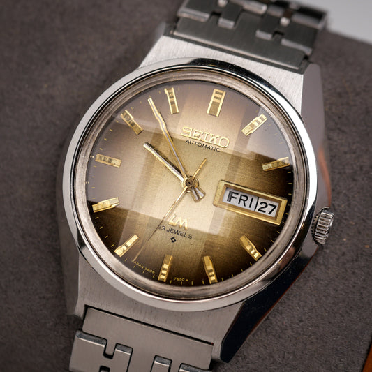 SEIKO LORD MATIC LM 23 JEWELS AUTOMATIC DAY-DATE FACETED CRYSTAL REF. 5606-7310