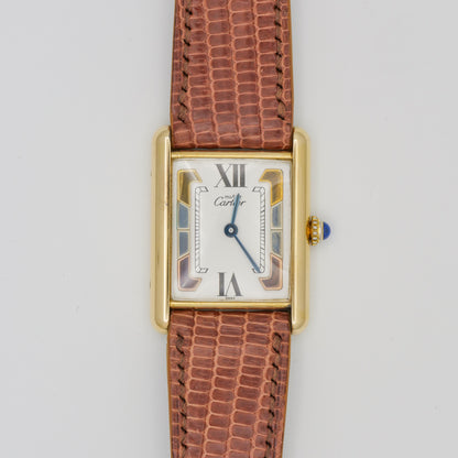 CARTIER MUST DE CARTIER TANK VERMEIL "TRINITY" DIAL REF. 590005