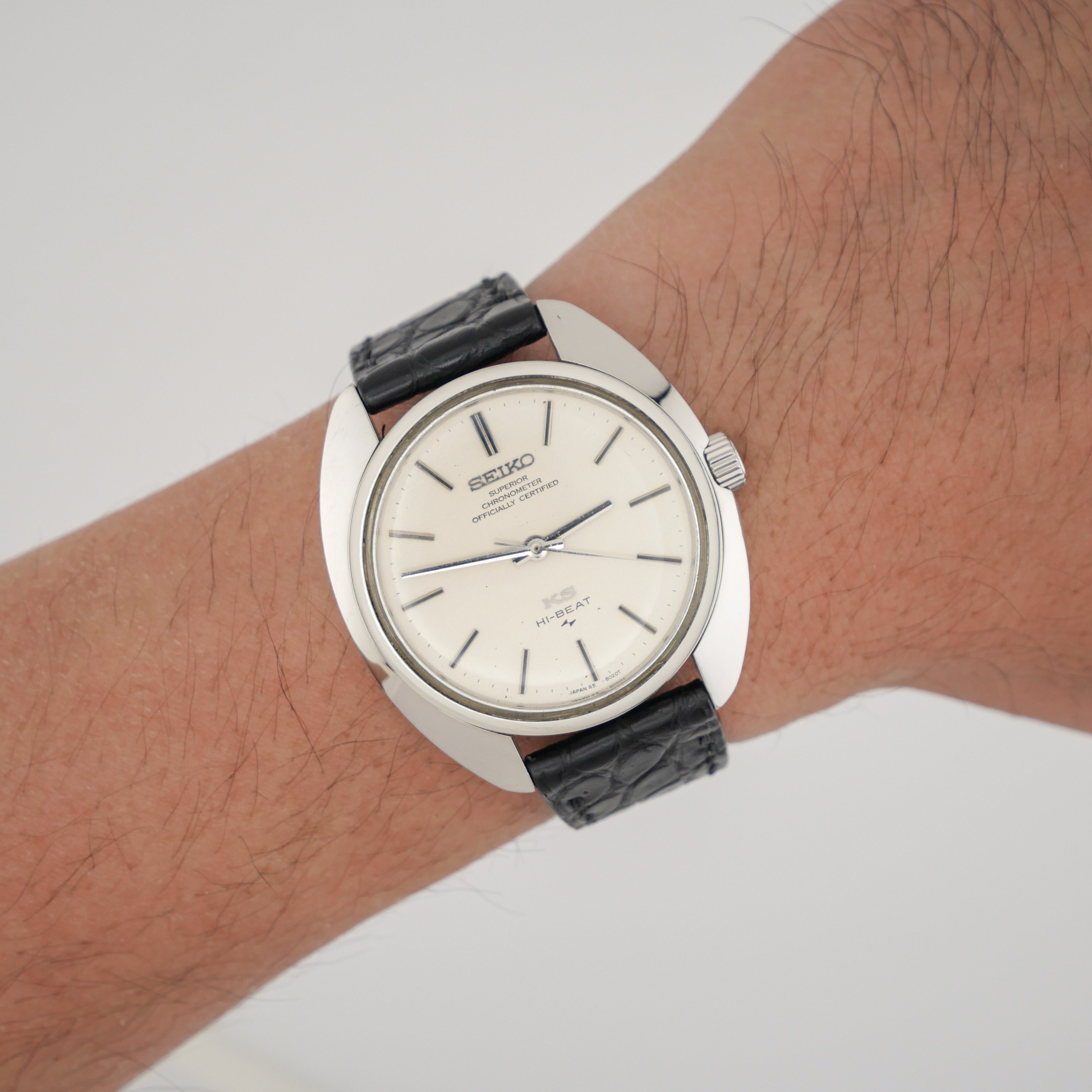SEIKO KS45 HI-BEAT 美しく希少なシルクストライプの文字盤 ! 1970 King Seiko KS45 Hi-Beat men's vintage watch with box