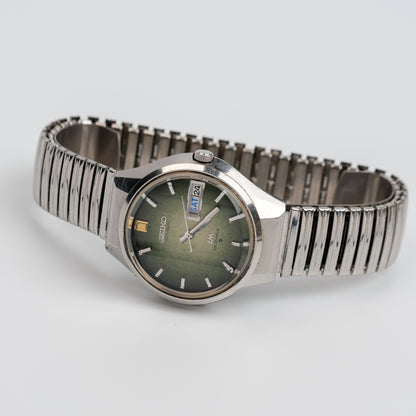 SEIKO LORD MATIC LM 23 JEWELS AUTOMATIC FACETED CRYSTAL GREEN DIAL REF. 5606-7290