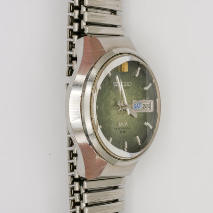 SEIKO LORD MATIC LM 23 JEWELS AUTOMATIC FACETED CRYSTAL GREEN DIAL REF. 5606-7290