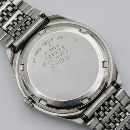 SEIKO LORD MATIC LM DAY-DATE FACETED CRYSTAL BLUE DIAL AUTOMATIC REF. 5606-8061