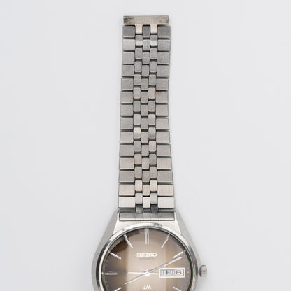 SEIKO LORD MATIC LM DAY-DATE AUTOMATIC FACETED CRYSTAL BROWN DIAL REF. 5606-8130
