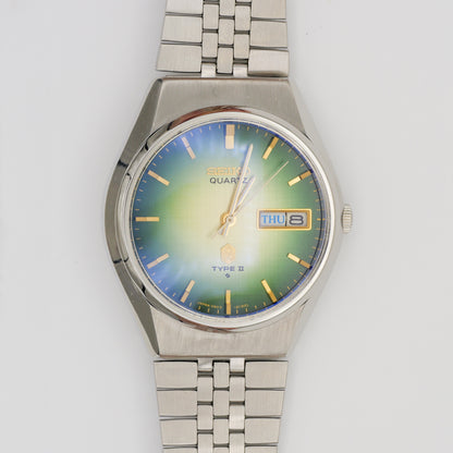 SEIKO QUARTZ TYPE II FUMÉ GREEN/YELLOW LINEN DIAL REF. 0903-8120