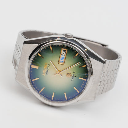 SEIKO QUARTZ TYPE II FUMÉ GREEN/YELLOW LINEN DIAL REF. 0903-8120