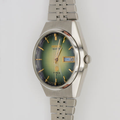 SEIKO QUARTZ TYPE II FUMÉ GREEN/YELLOW LINEN DIAL REF. 0903-8120