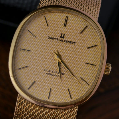 UNIVERSAL GENÈVE MICROTOR GILT SHADOW AUTOMATIC 10 MICRONS GOLD PLATING REF. 566051