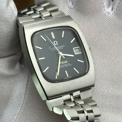 OMEGA CONSTELLATION AUTOMATIC CHRONOMETER DATE SPIDERWEB DARK GREEN DIAL REF. 168.047