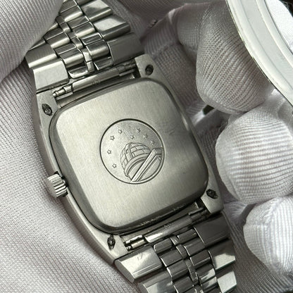 OMEGA CONSTELLATION AUTOMATIC CHRONOMETER DATE SPIDERWEB DARK GREEN DIAL REF. 168.047