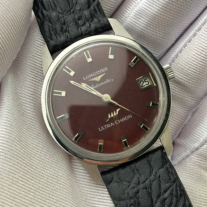 LONGINES ULTRA-CHRON AUTOMATIC RED BORDEAUX DIAL REF. 7827-3