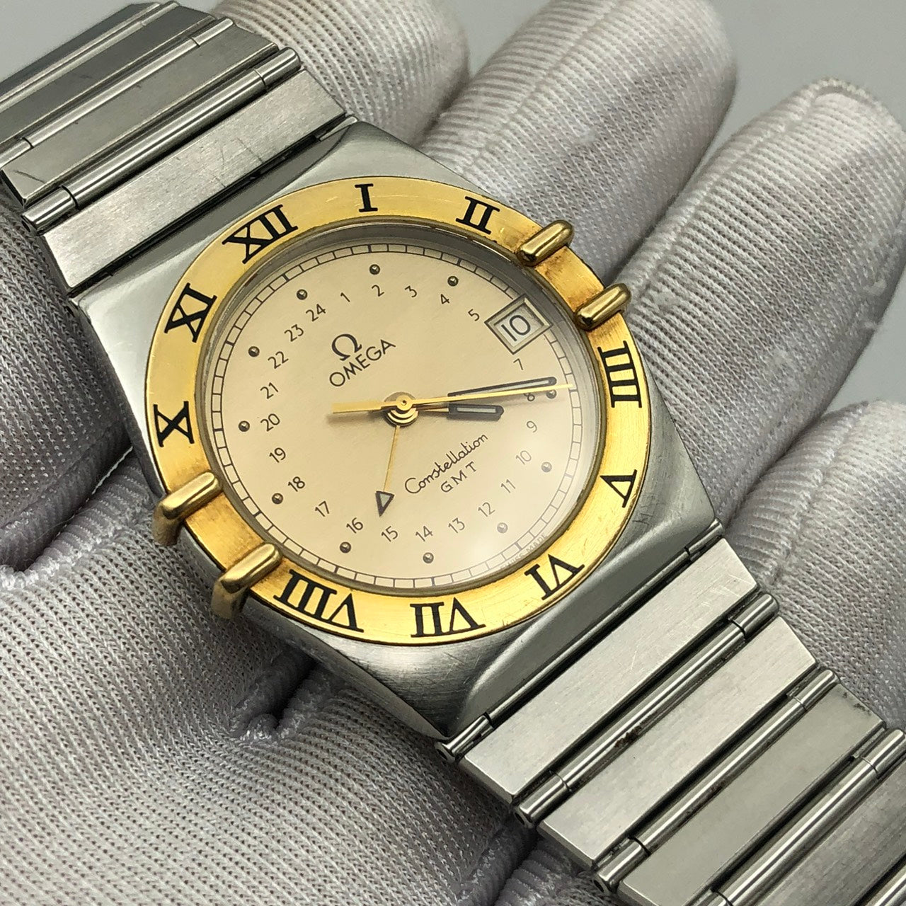 OMEGA CONSTELLATION GMT 18K YELLOW GOLD & STEEL REF. 396.1060