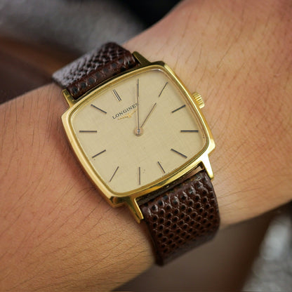 LONGINES FLAGSHIP LINEN GOLD DIAL REF. 4142-1