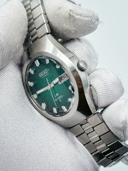 SEIKO LORD MATIC LM AUTOMATIC DAY-DATE FACETED CRYSTAL GREEN DIAL REF. 5606-7360