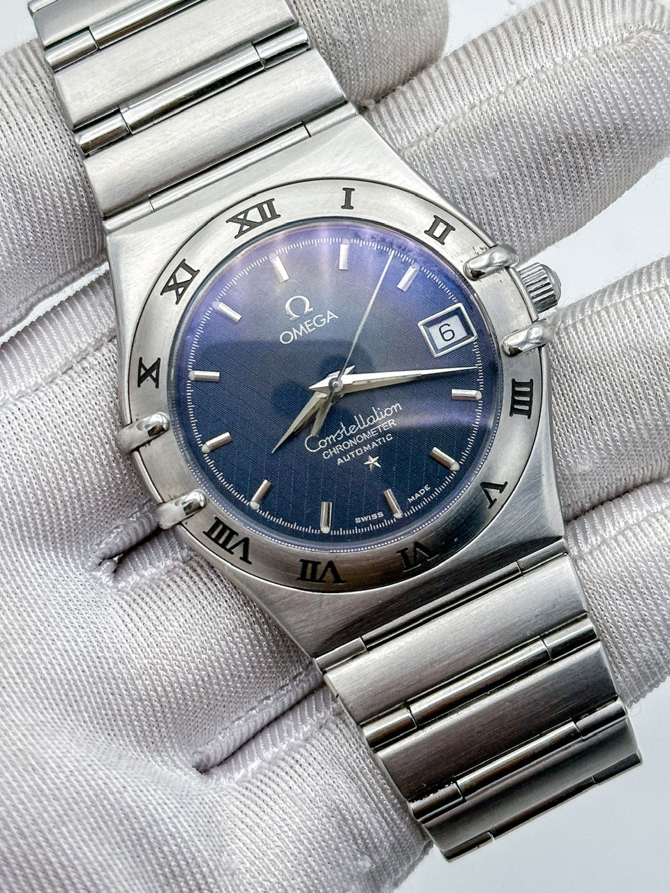 OMEGA CONSTELLATION AUTOMATIC CHRONOMETER BLUE LINEN DIAL REF. 368.1201